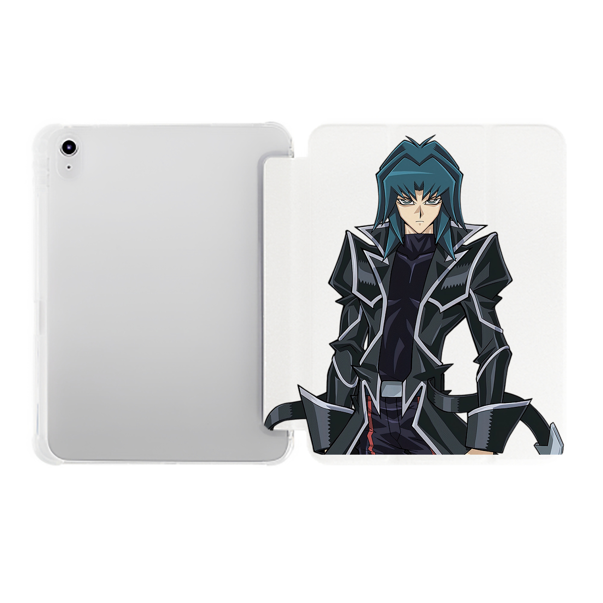 （画像用） 遊☆戯☆王 Yu-Gi-Oh! IPad ケース ペン収納付き 三つ折りスタンド PUレザー×シリコン 対応機種9.5/10.5/10.9インチ